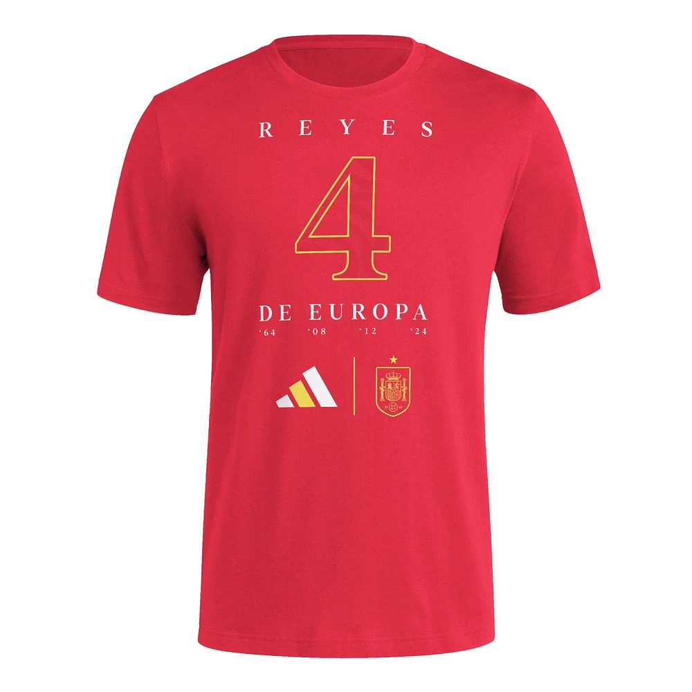 Men's adidas Red Spain National Team 2024 European Champions T-Shirt