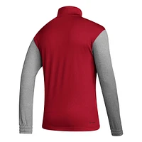Men's adidas Red Spain National Team Crest Long Sleeve Half-Zip Top
