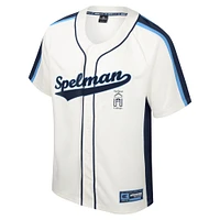 Maillot de baseball boutonné Ruth Spelman College Jaguars Colosseum crème pour hommes