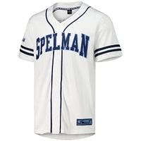 Men's Colosseum White Spelman College Jaguars Free Spirited Mesh Button-Up Baseball Jersey