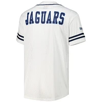 Men's Colosseum White Spelman College Jaguars Free Spirited Mesh Button-Up Baseball Jersey