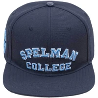Men's Pro Standard Navy Spelman College Jaguars Arch Logo Snapback Hat