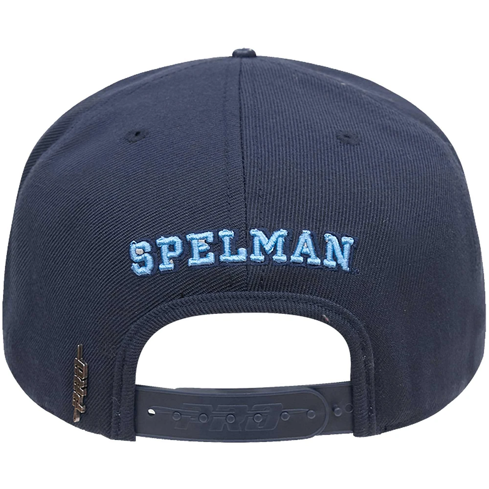 Men's Pro Standard Navy Spelman College Jaguars Arch Logo Snapback Hat