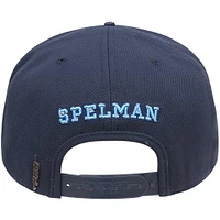 Men's Pro Standard Navy Spelman College Jaguars Arch Logo Snapback Hat