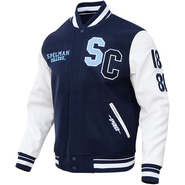 Veste universitaire en laine classique Pro Standard Navy Spelman College Jaguars pour homme