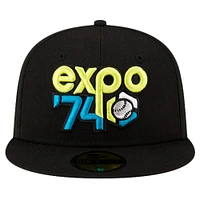 Casquette ajustée 59FIFTY New Era noire sur le thème des Indiens de Spokane pour hommes