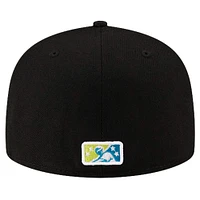 Casquette ajustée 59FIFTY New Era noire sur le thème des Indiens de Spokane pour hommes