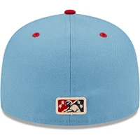 Men's New Era Light Blue Spokane Indians Alternate Logo Authentic Collection 59FIFTY Fitted Hat