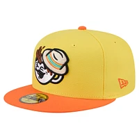 Men's New Era Yellow Spokane Indians Copa de la Diversión 59FIFTY Fitted Hat