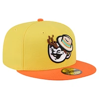 Men's New Era Yellow Spokane Indians Copa de la Diversión 59FIFTY Fitted Hat