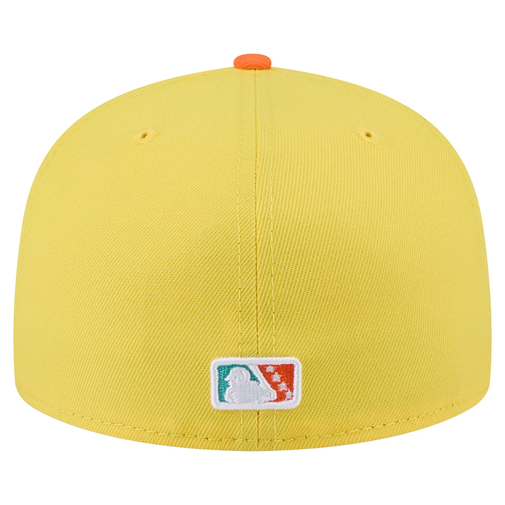 Men's New Era Yellow Spokane Indians Copa de la Diversión 59FIFTY Fitted Hat