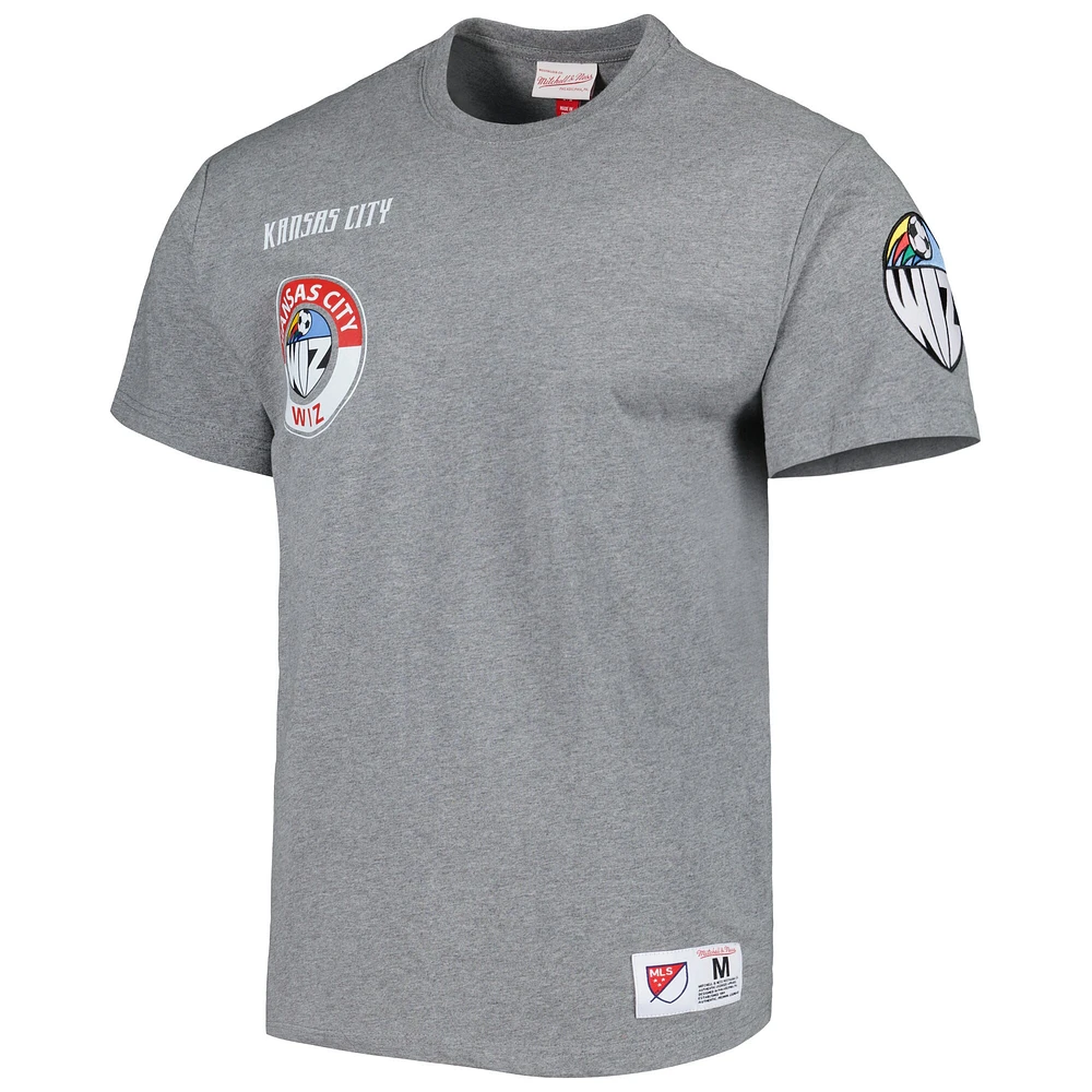 Men Mitchell & Ness Heather Gray Sporting Kansas City Tee