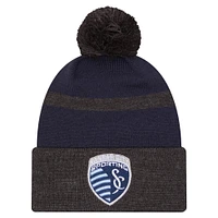 Men's New Era  Blue Sporting Kansas City 2025 Kickoff Cuffed Knit Hat with Pom