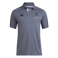 Polo d'entraînement adidas Sporting Kansas City 2024 pour homme, gris
