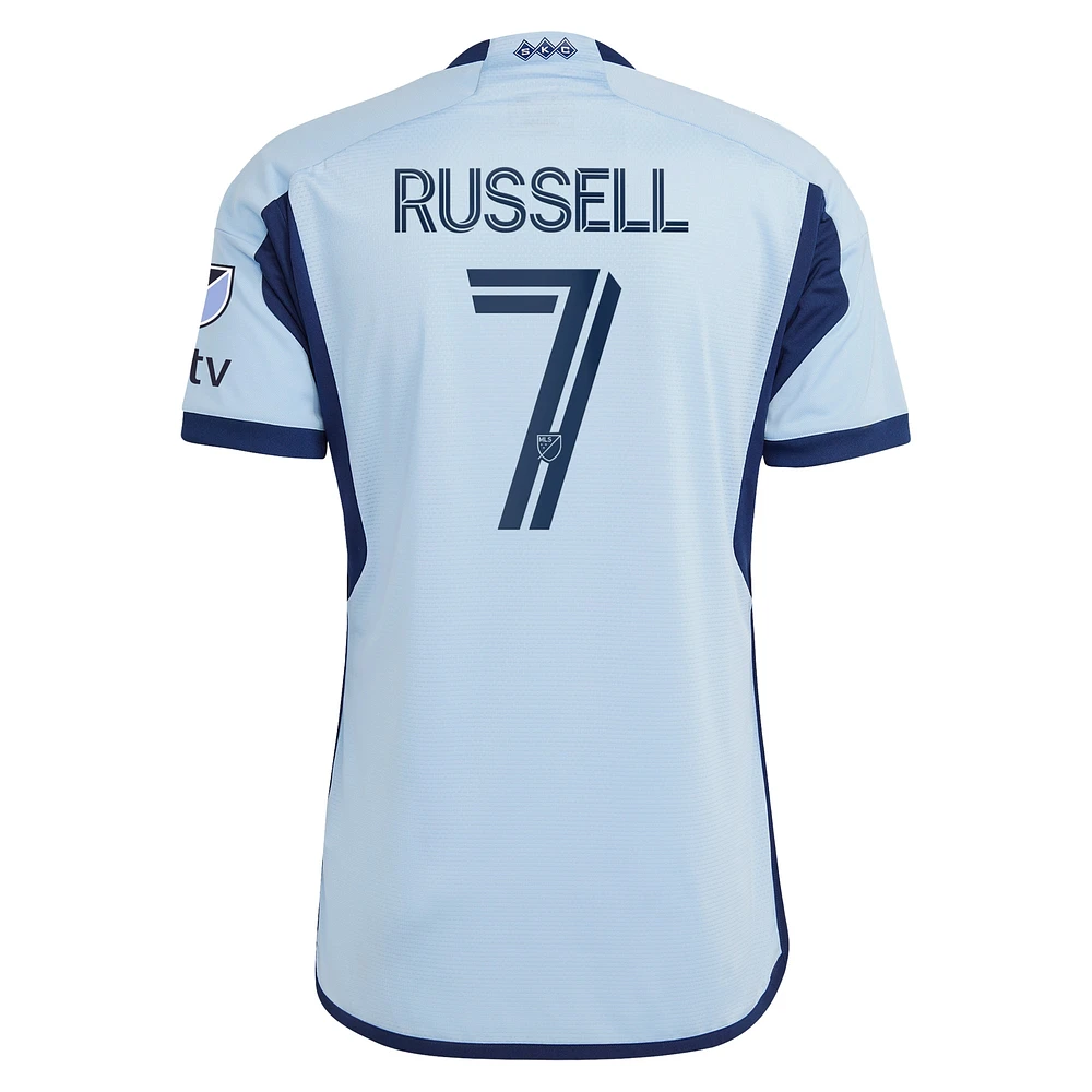Men's adidas Johnny Russell Light Blue Sporting Kansas City 2023 Hoops 4.0 Authentic Player Jersey