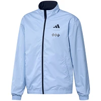 Men's adidas Navy/Light Blue Sporting Kansas City 2023 On-Field Anthem Full-Zip Reversible Team Jacket