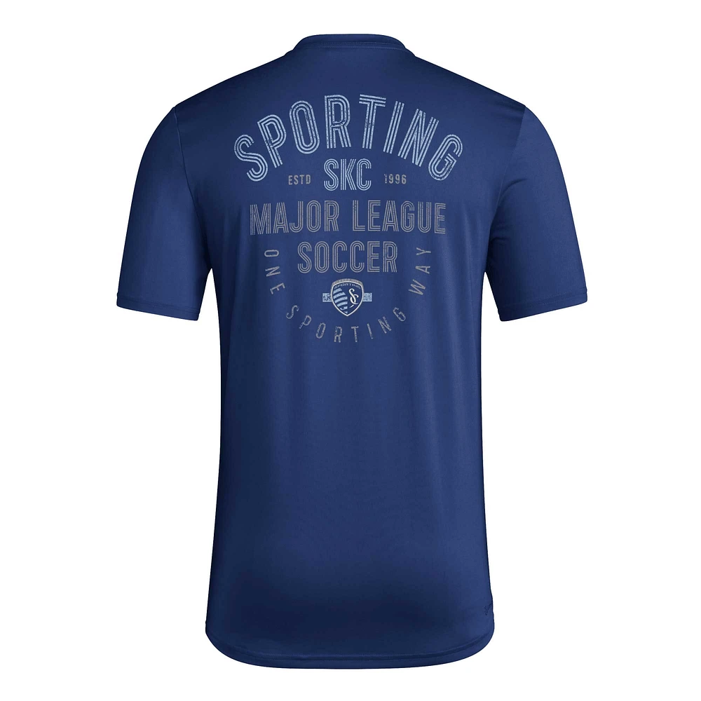 Men's adidas Navy Sporting Kansas City Local Stoic T-Shirt