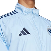 Men's adidas Sky Blue/White Sporting Kansas City 2025 Anthem Reversible Full-Zip Jacket
