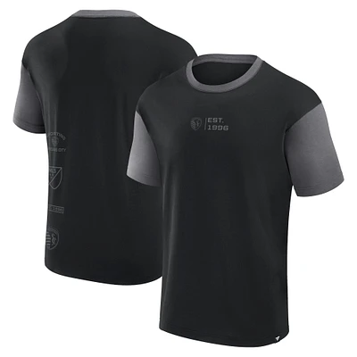 T-shirt de récupération Sporting Kansas City noir marque Fanatics pour hommes