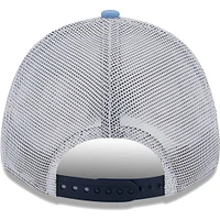Men's New Era Navy/Light Blue Sporting Kansas City Patch 9FORTY Trucker Snapback Hat