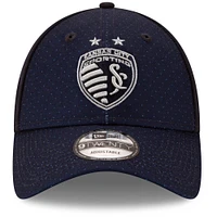 Men's New Era Navy Sporting Kansas City Jersey Hook Logo 9TWENTY Adjustable Hat