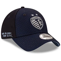 Men's New Era Navy Sporting Kansas City Jersey Hook Logo 9TWENTY Adjustable Hat