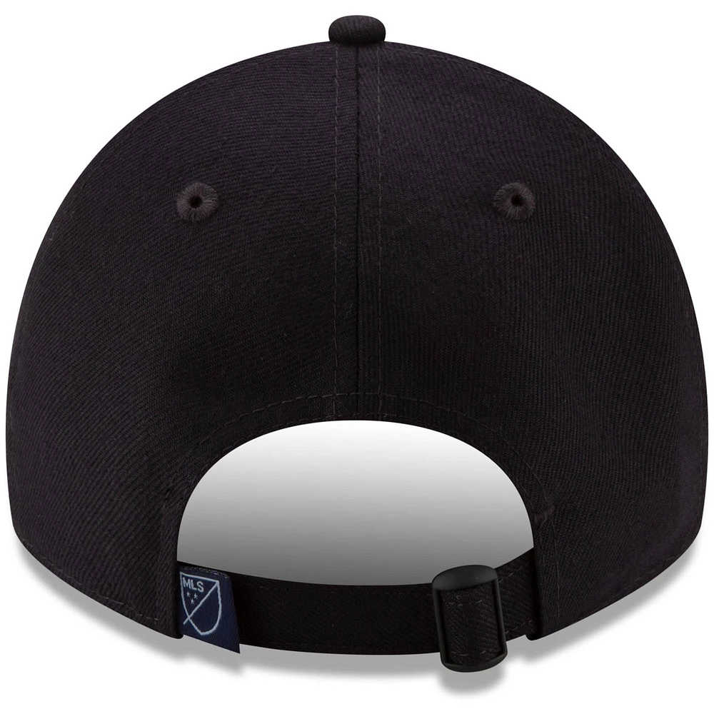 Men's New Era Navy Sporting Kansas City Jersey Hook Logo 9TWENTY Adjustable Hat