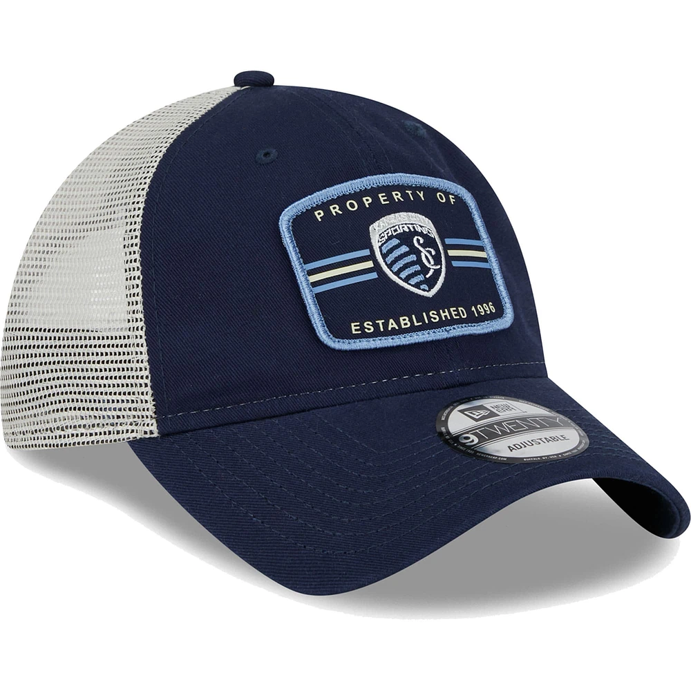 Men's New Era Navy Sporting Kansas City Property 9TWENTY Snapback Hat