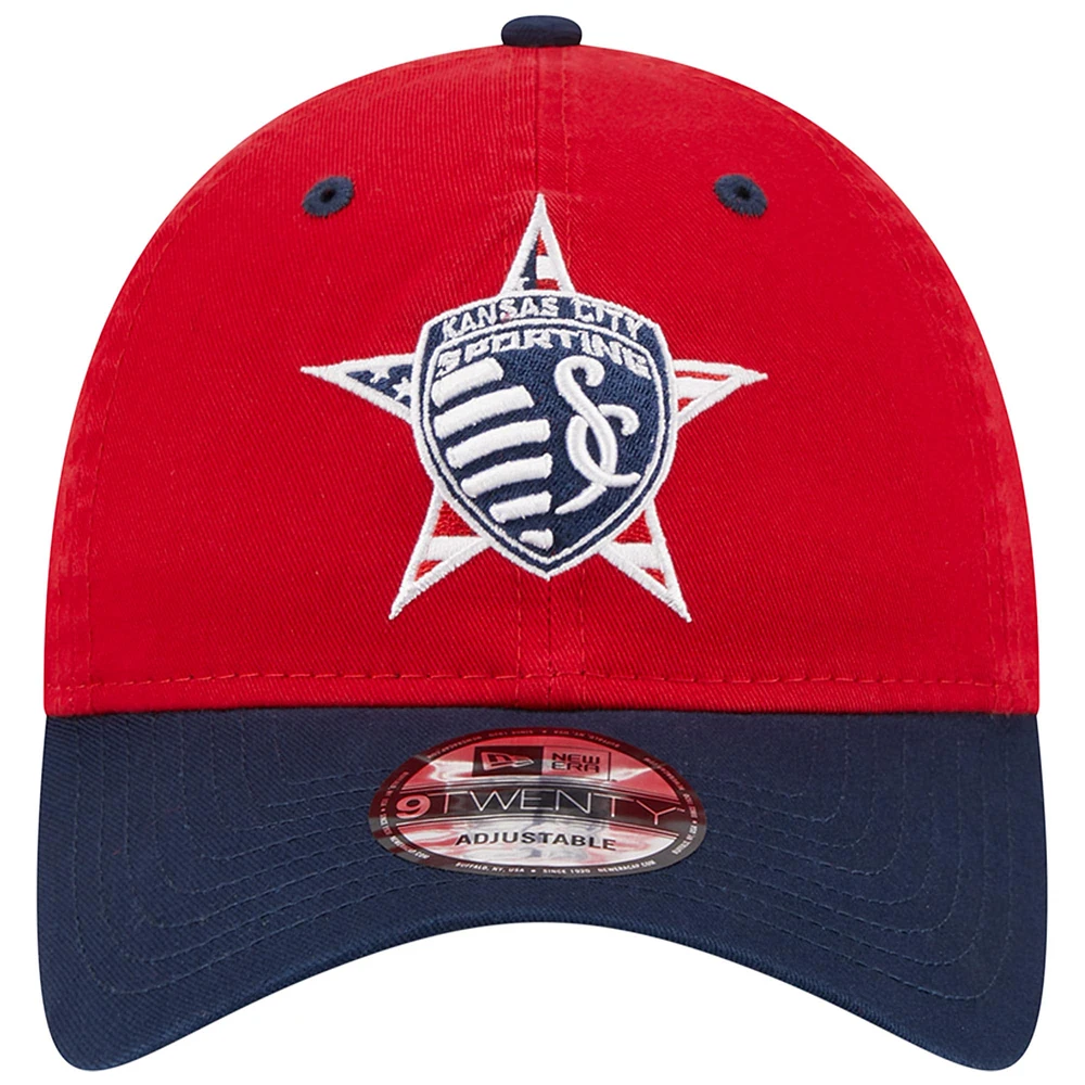Men's New Era Red Sporting Kansas City Americana 9TWENTY Adjustable Hat
