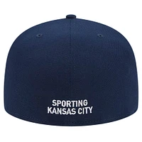 Men's New Era White/Navy Sporting Kansas City 2024 Kick Off Collection 59FIFTY Fitted Hat