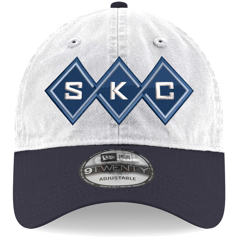 Men's New Era White Sporting Kansas City Jersey Hook 9TWENTY Adjustable Hat