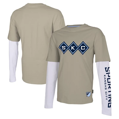 T-shirt à manches longues Stadium Essentials Tan Sporting Kansas City Status pour hommes