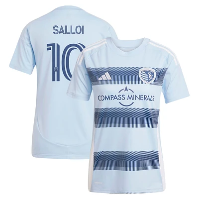 Women's adidas Daniel Salloi Light Blue Sporting Kansas City 2025 One KC Replica Player Jersey
