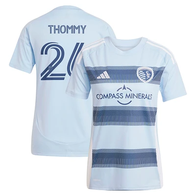 Maillot de joueur réplique One KC 2025 bleu clair Adidas Erik Thommy Sporting Kansas City pour femme