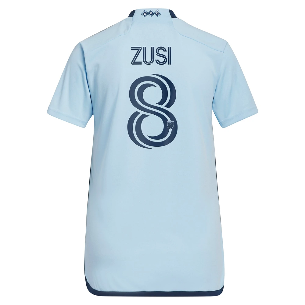 Women's adidas Graham Zusi Light Blue Sporting Kansas City 2023 Hoops 4.0 Replica Player Jersey