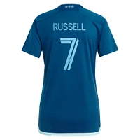 Maillot de joueur adidas Johnny Russell Navy Sporting Kansas City 2024 Diamonds Our Forever Replica pour femme