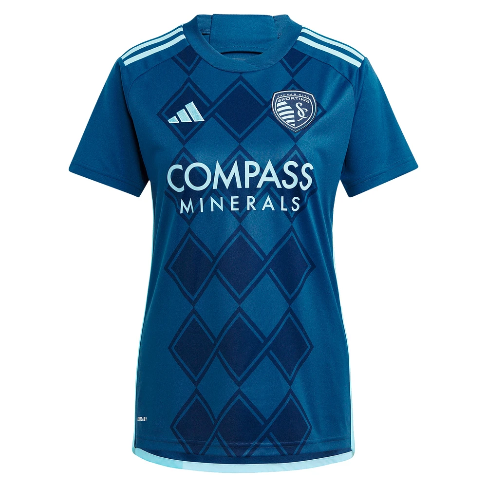 Maillot adidas bleu marine Sporting Kansas City 2024 Diamonds Our Forever Replica pour femme