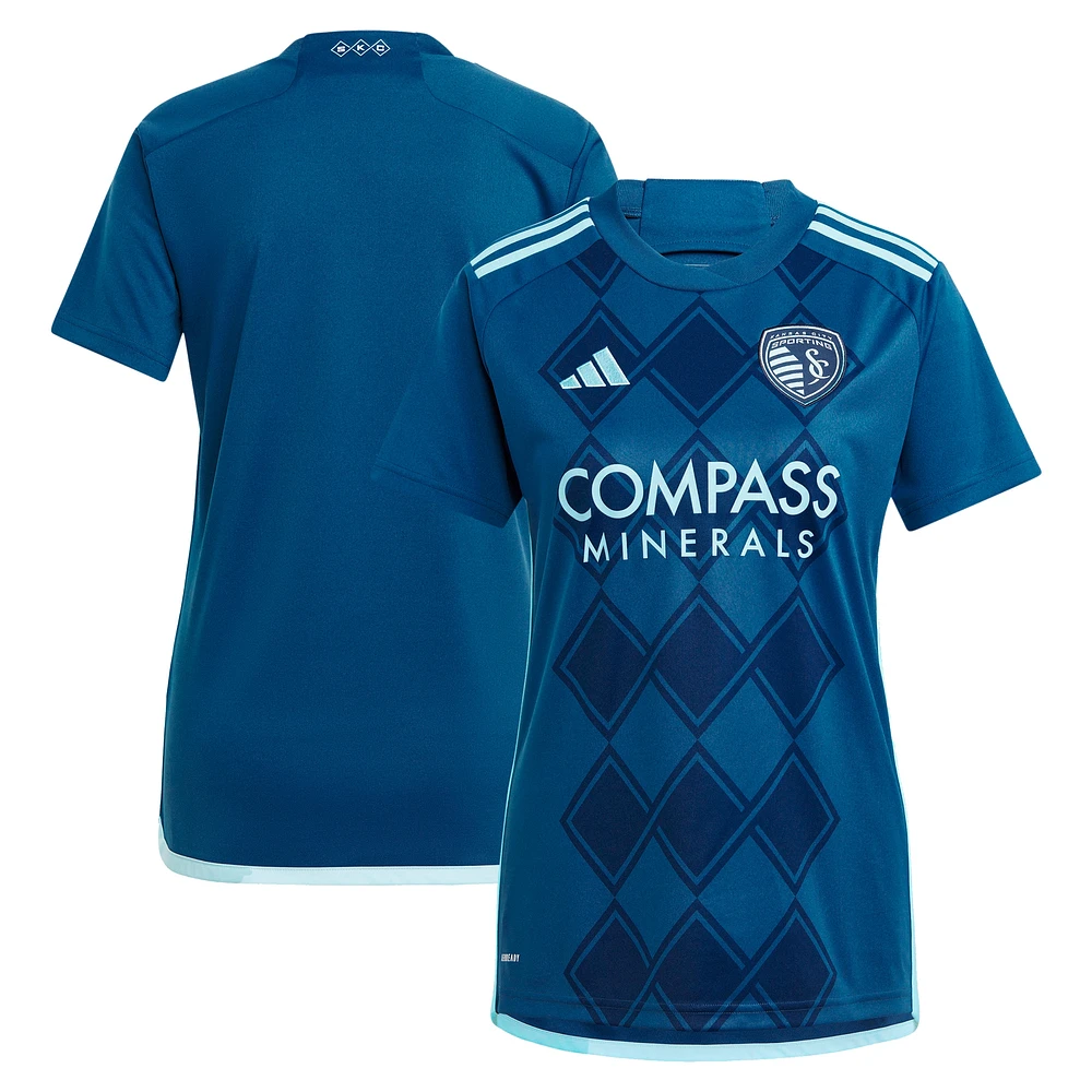Maillot adidas bleu marine Sporting Kansas City 2024 Diamonds Our Forever Replica pour femme
