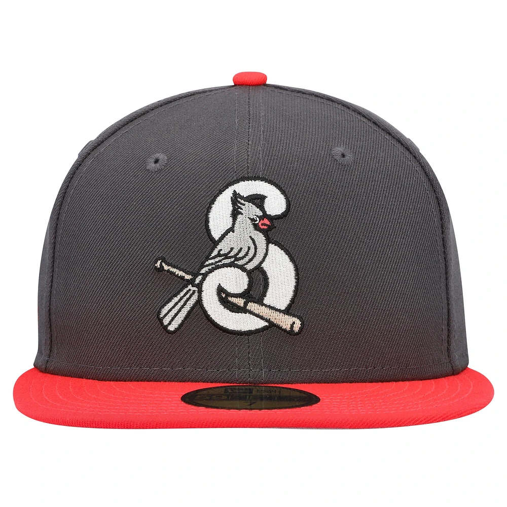 Casquette ajustée 59FIFTY Springfield Cardinals MiLB x Staple Collection New Era pour hommes, gris chiné