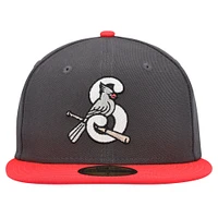 Casquette ajustée 59FIFTY Springfield Cardinals MiLB x Staple Collection New Era pour hommes, gris chiné