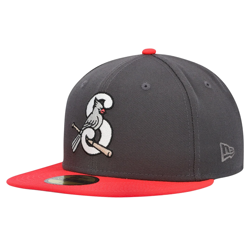 Casquette ajustée 59FIFTY Springfield Cardinals MiLB x Staple Collection New Era pour hommes, gris chiné