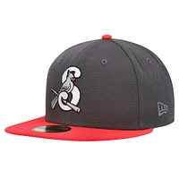 Casquette ajustée 59FIFTY Springfield Cardinals MiLB x Staple Collection New Era pour hommes, gris chiné