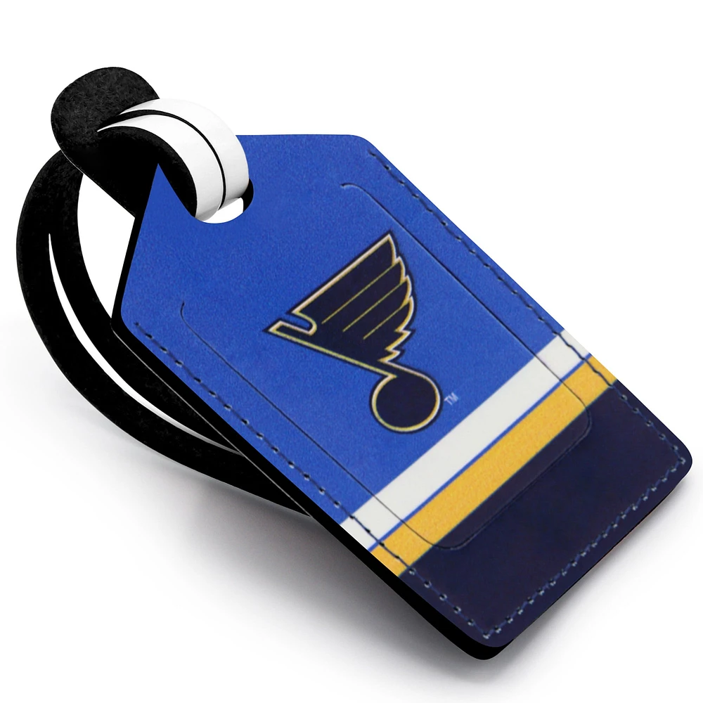 Blue St. Louis Blues Personalized Leather Luggage Tag