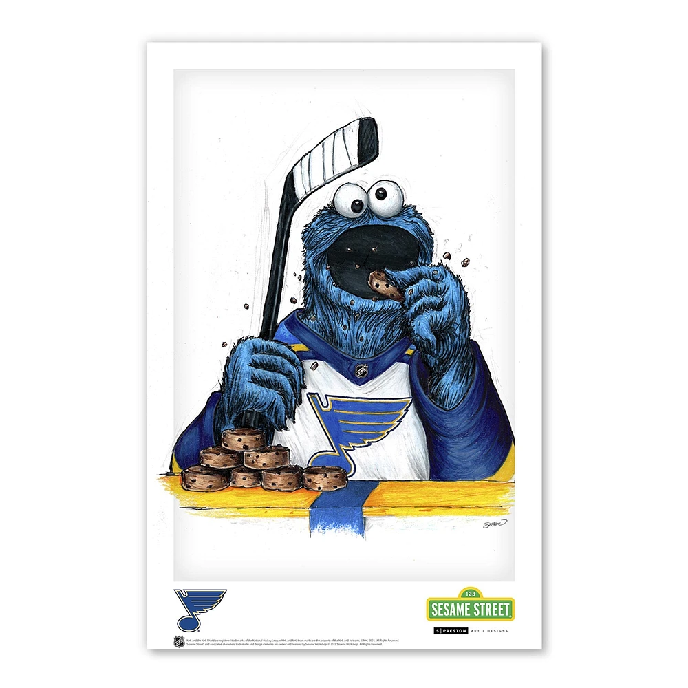 Cookie Monster St. Louis Blues 11" x 17" Sesame Street Poster Print