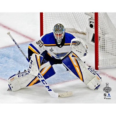 Jordan Binnington St. Louis Blues Unsigned 2019 Stanley Cup Final Game 5 Net vs. Boston Bruins Photograph