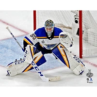 Jordan Binnington St. Louis Blues Unsigned 2019 Stanley Cup Final Game 5 Net vs. Boston Bruins Photograph