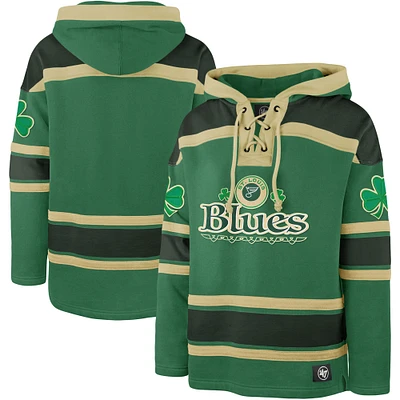 Sweat à capuche McLucky Superior Lacer pour homme '47 Kelly Green St. Louis Blues Patrick's Day