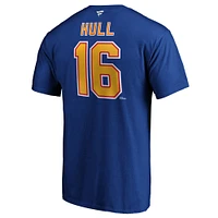 Men's Brett Hull Blue St. Louis Blues Authentic Stack Retired Player Name & Number T-Shirt