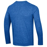 Men's Champion Heather Royal St. Louis Blues Tri-Blend Long Sleeve T-Shirt