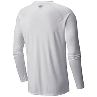 Men's  Columbia White St. Louis Blues Terminal Tackle Omni-Shade Raglan Long Sleeve T-Shirt